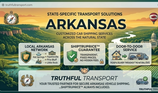 Vehicle being transported in Arkansas by Truthful Transport™
