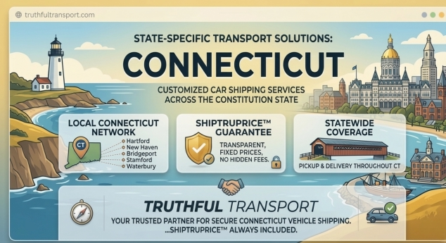 Connecticut car shipping services by Truthful Transport™